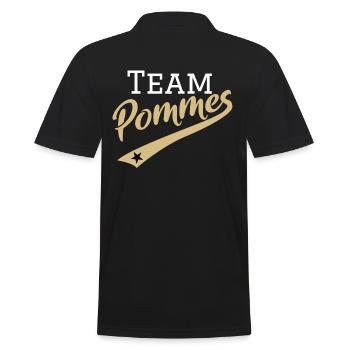 Gold Edition #Team #Pommes | Pas de poireau, des frites - Polo Homme - noir - Dos - Kai (181cm)