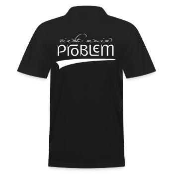 nicht mein Problem | nicht dein Problem new retro - Männer Poloshirt - Schwarz - Hinten - Kai (181cm)