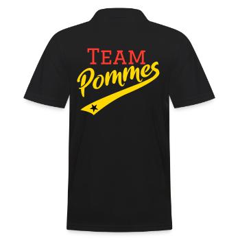 Frites d'équipe | rétro | vintage avec étoile - Polo Homme - noir - Dos - Kai (181cm)