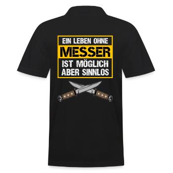 Une vie sans couteau n'a pas de sens - Polo Homme - noir - Dos - Kai (181cm)