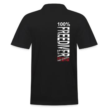 100 Percent Freediver Apnea Gift - Men's Polo Shirt - black - Back - Kai (181cm)