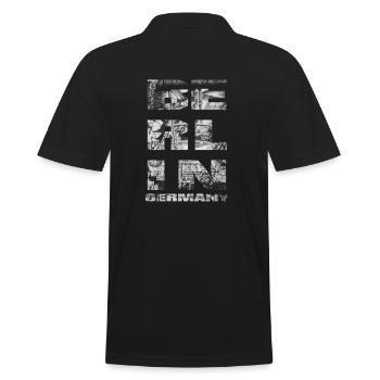 BERLIN Graffiti - Männer Poloshirt - Schwarz - Hinten - Kai (181cm)