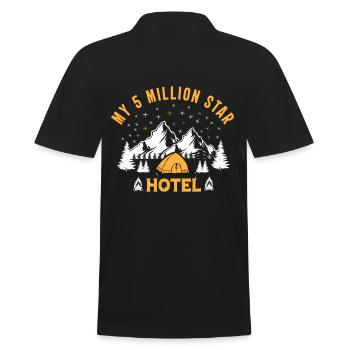 My 5 Million Star Hotel, Camping Gift - Men's Polo Shirt - black - Back - Kai (181cm)