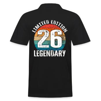 Happy Birthday - 26th Birthday Limited Edition - Men's Polo Shirt - black - Back - Kai (181cm)
