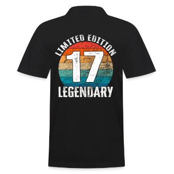Happy Birthday - 17th Birthday Limited Edition - Men's Polo Shirt - black - Back - Kai (181cm)