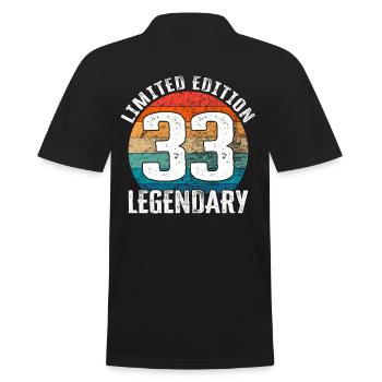 Joyeux anniversaire - 33e anniversaire Édition limitée - Polo Homme - noir - Dos - Kai (181cm)