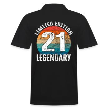 Happy Birthday - 21. Geburtstag Limited Edition - Männer Poloshirt - Schwarz - Hinten - Kai (181cm)