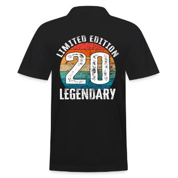 Happy Birthday - 20. Geburtstag Limited Edition - Männer Poloshirt - Schwarz - Hinten - Kai (181cm)