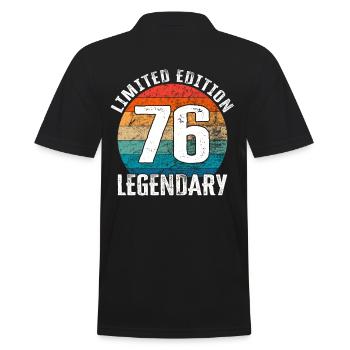 Happy Birthday - 76. Geburtstag Limited Edition - Männer Poloshirt - Schwarz - Hinten - Kai (181cm)
