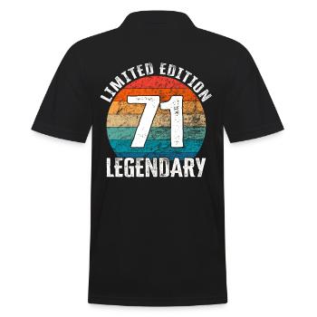 Happy Birthday - 71st Birthday Limited Edition - Men's Polo Shirt - black - Back - Kai (181cm)
