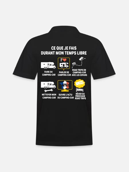 Camping car passion camping-car Humour cariste - Polo Homme - noir