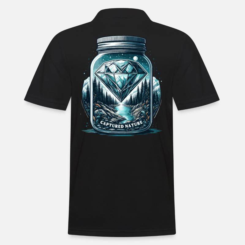 Naturjuwel im Glas - Männer Poloshirt - Schwarz