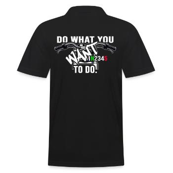 Motorcycle motor-biker Motorcyclist - Men's Polo Shirt - black - Back - Kai (181cm)
