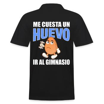 Es kostet mich viel, ins Fitnessstudio zu gehen - Männer Poloshirt - Schwarz - Hinten - Kai (181cm)