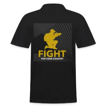 Combattez pour votre pays - militaire - Polo Homme - noir - Dos - Kai (181cm)