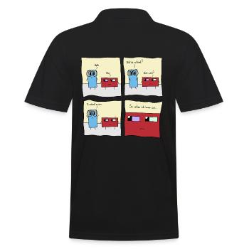 comic deutsch spaß lustig - Männer Poloshirt - Schwarz - Hinten - Kai (181cm)