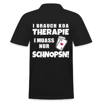 Lustiger Spruch Dialekt Österreichisch Schnapsen - Männer Poloshirt - Schwarz - Hinten - Kai (181cm)