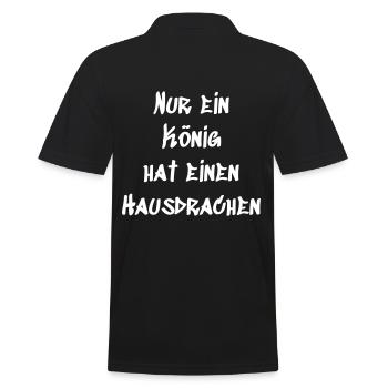 Nur ein König - Männer Poloshirt - Schwarz - Hinten - Kai (181cm)