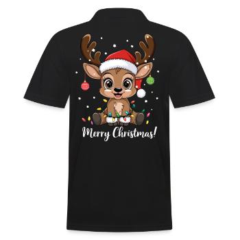 Renne Noël drôle mignon Joyeux Noël - Polo Homme - noir - Dos - Kai (181cm)
