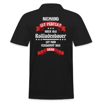 Rollladenbauer Beruf Rolladen Jalousie Handwerker - Männer Poloshirt - Schwarz - Hinten - Kai (181cm)