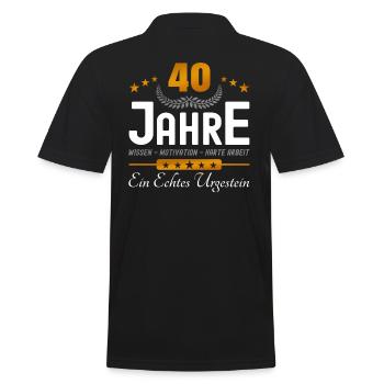 40. Jubiläum - Firmenjubiläum - Männer Poloshirt - Schwarz - Hinten - Kai (181cm)