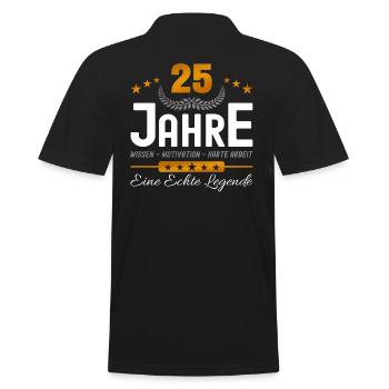 25. Jubiläum - Firmenjubiläum - Männer Poloshirt - Schwarz - Hinten - Kai (181cm)