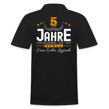 5 Jahre Lieblingsehemann - Männer Poloshirt - Schwarz - Hinten - Kai (181cm)