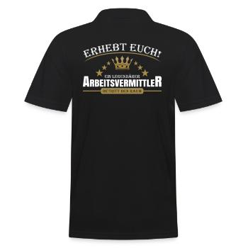 Arbeitsvermittler - Männer Poloshirt - Schwarz - Hinten - Kai (181cm)