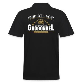 Legendärer Großonkel - Männer Poloshirt - Schwarz - Hinten - Kai (181cm)