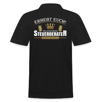 Steuerberater - Männer Poloshirt - Schwarz - Hinten - Kai (181cm)