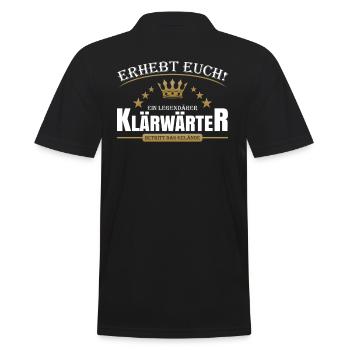 Klärwärter - Männer Poloshirt - Schwarz - Hinten - Kai (181cm)
