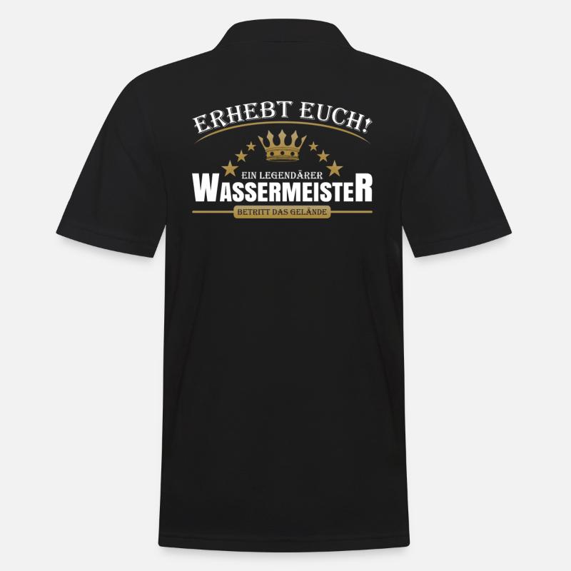 Wassermeister - Männer Poloshirt - Schwarz