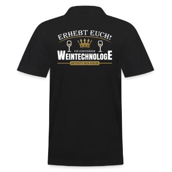 Weintechnologe - Männer Poloshirt - Schwarz - Hinten - Kai (181cm)