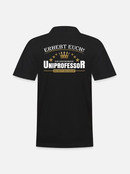 Uniprofessor - Männer Poloshirt - Schwarz
