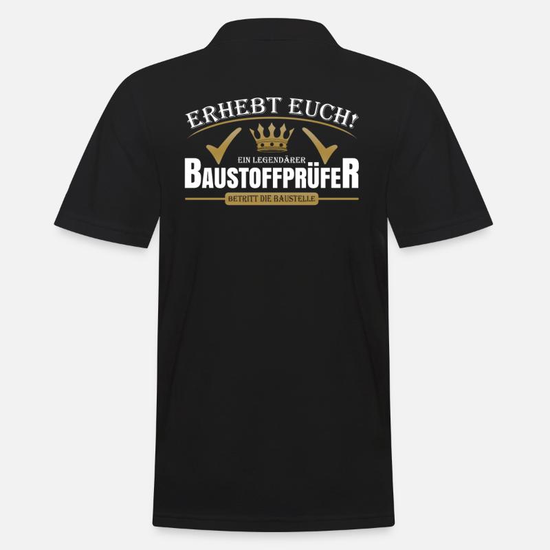 Baustoffprüfer - Männer Poloshirt - Schwarz