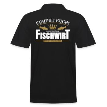 Fischwirt - Männer Poloshirt - Schwarz - Hinten - Kai (181cm)