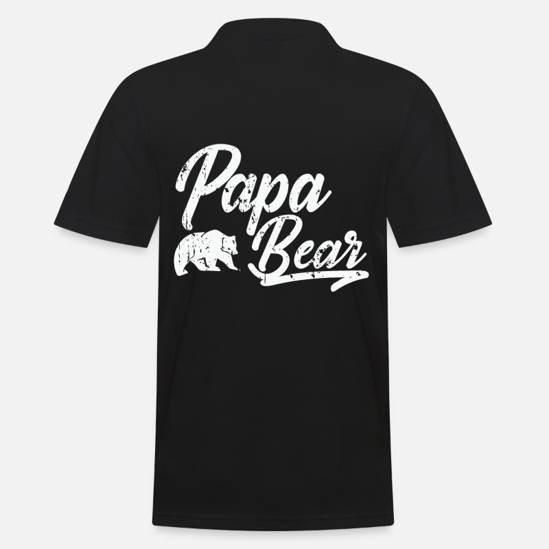 Papabär - Männer Poloshirt - Schwarz