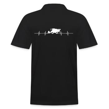 Mähdrescher bei der Ernte - Männer Poloshirt - Schwarz - Hinten - Kai (181cm)