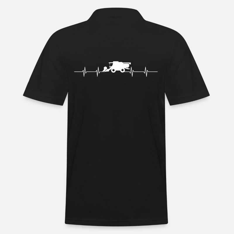 Moissonneuse-batteuse à la récolte - Polo Homme - noir