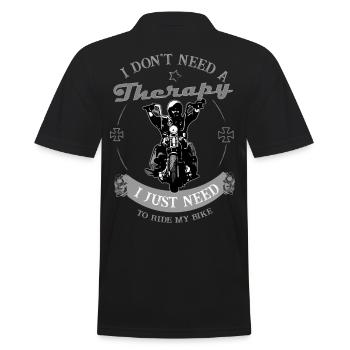 Thérapie - Biker - Rocker - chopper-motorcycle - Polo Homme - noir - Dos - Kai (181cm)