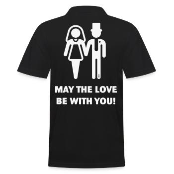 Que l’amour soit avec vous ! (Mariage / Mariage / F) - Polo Homme - noir - Dos - Kai (181cm)