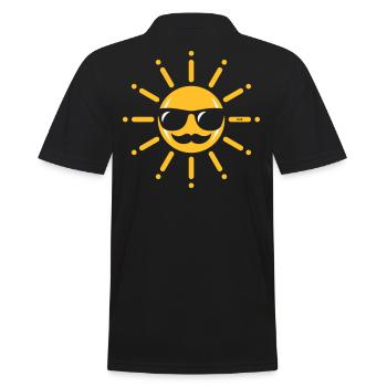 Drôle De Soleil Avec Lunettes De Soleil Et Moustache 2C - Polo Homme - noir - Dos - Kai (181cm)