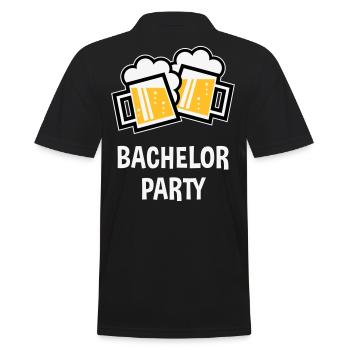 Bachelor Party (Stag Night Bavarian Beer Mugs 3C) - Men's Polo Shirt - black - Back - Kai (181cm)