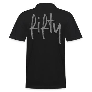 50 fifty birthday gift number fifty - Men's Polo Shirt - black - Back - Kai (181cm)