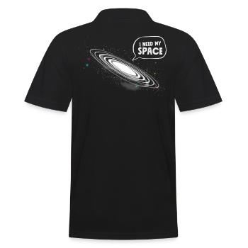 Funny Astronomy Astronaut I Need My Space - Men's Polo Shirt - black - Back - Kai (181cm)