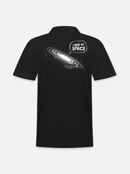 Funny Astronomy Astronaut I Need My Space - Männer Poloshirt - Schwarz