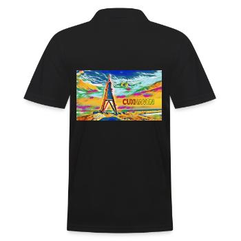 Cuxhaven Kugelbake - Männer Poloshirt - Schwarz - Hinten - Kai (181cm)