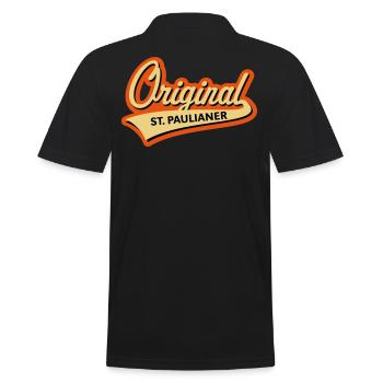 Original St. Paulianer (Sankt St. Pauli, Kiez, 3C) - Männer Poloshirt - Schwarz - Hinten - Kai (181cm)