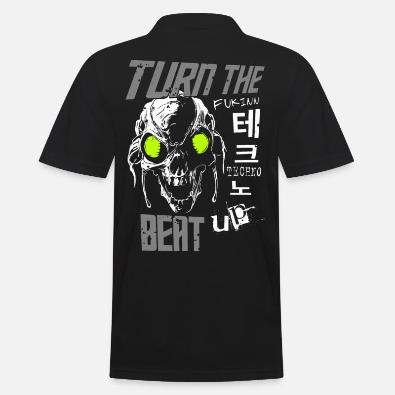 Techno battu - Polo Homme - noir