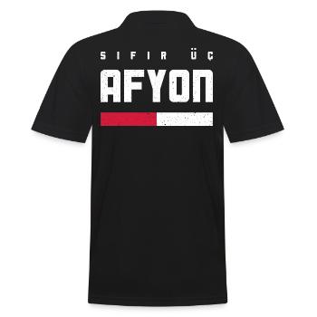 Afyon 03 - Männer Poloshirt - Schwarz - Hinten - Kai (181cm)